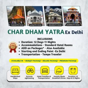 12-Day Best Char Dham Yatra Standard Package from Delhi